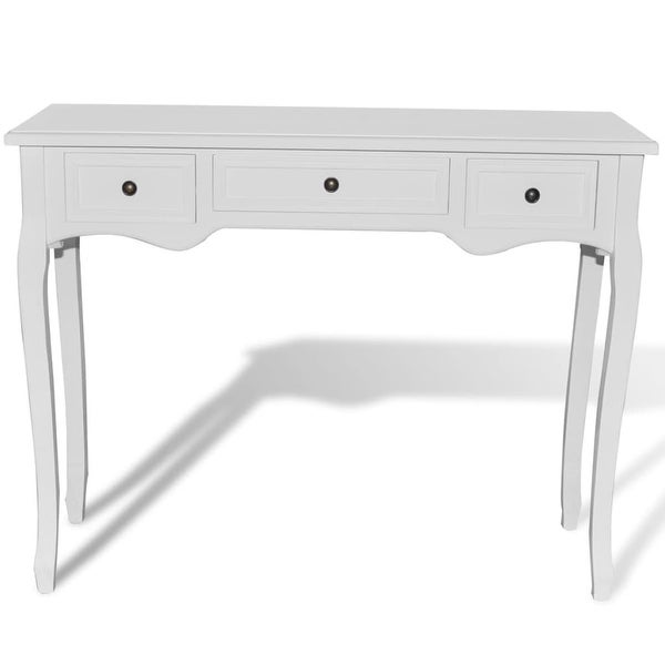 vidaXL White Dressing Console Table with Three Drawers