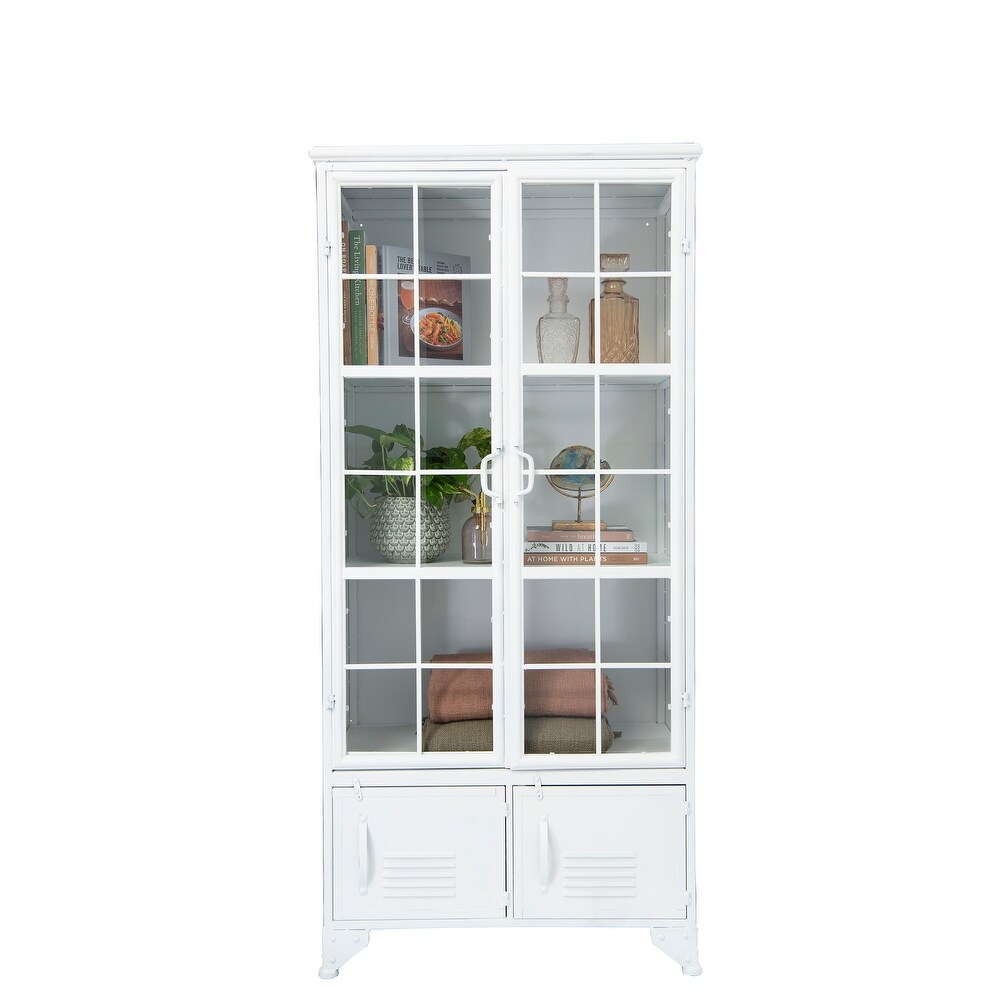 Metal Storage Cabinet with 3 Shelves and 4 Doors