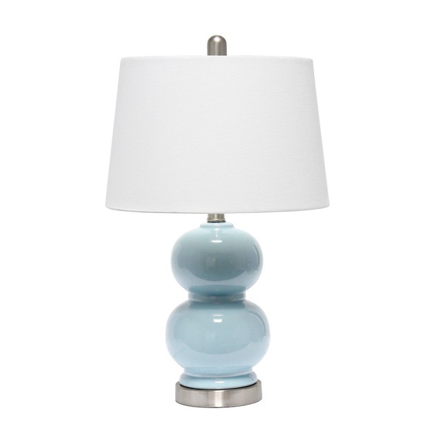 Dual Orb Table Lamp With Fabric Shade Light Blue Lalia Home