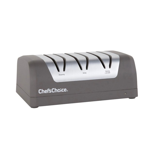 Chef x27 schoice Rechargeable Three stage Dc 320 Electric Knife Sharpener For Most Knives In Slate Gray shc32bgy11