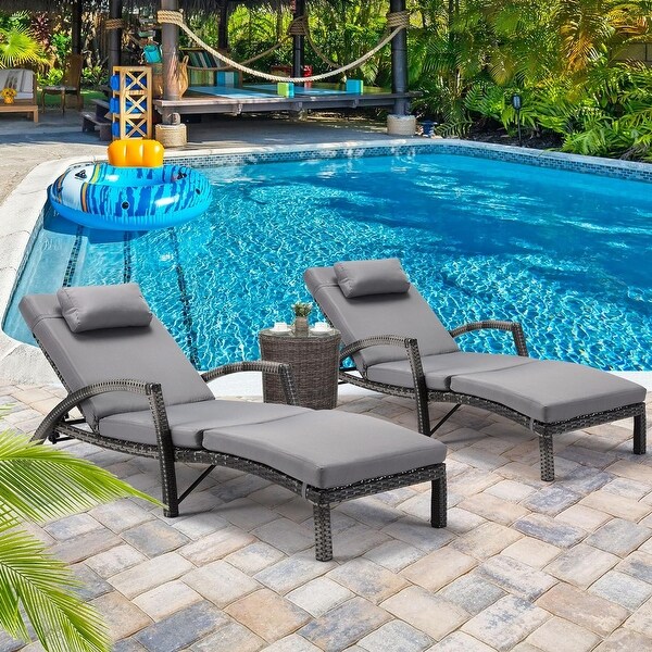 EROMMY Outdoor Patio Lounge Chair，Adjustable Recliner Outdoor Lounge Chairs，Multiple Colors Available