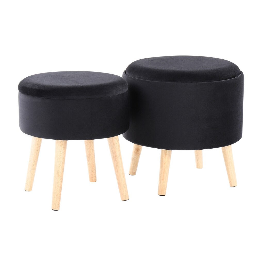 Carson Carrington Astrid Storage Ottoman with Matching Stool