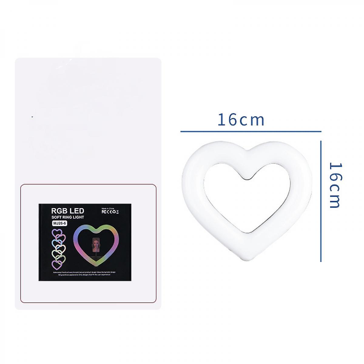 Rechargeable Rgb Heart Shaped Fill Light 6 Inch