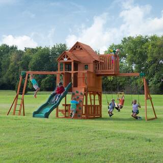 Backyard Discovery Skyfort II All Cedar Swing Playset 6113DCOM