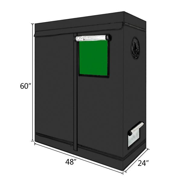 Gosmartware LY-120*60*150cm Home Use Dismountable Hydroponic Plant Growing Tent with Window Green and Black