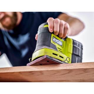 RYOBI ONE+ 18V 18-Gauge Cordless AirStrike Brad Nailer with Cordless 14 Sheet Sander (Tools Only) P321-PCL401B