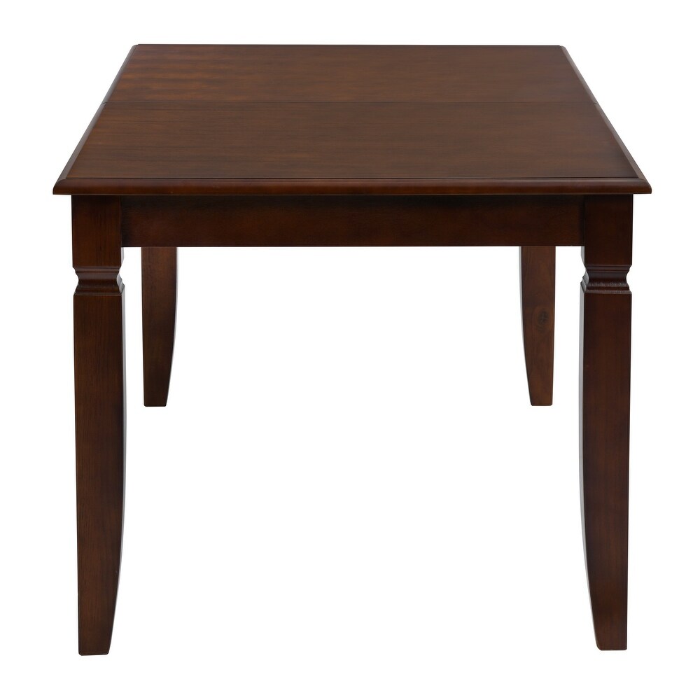 Homylin 78in Extandable Dining Table (Seats 6) Removable Leaf Brown Solid Wood