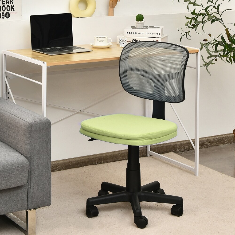 Armless Desk Chair Low Back Computer Chair Ergonomic Small Task Chair