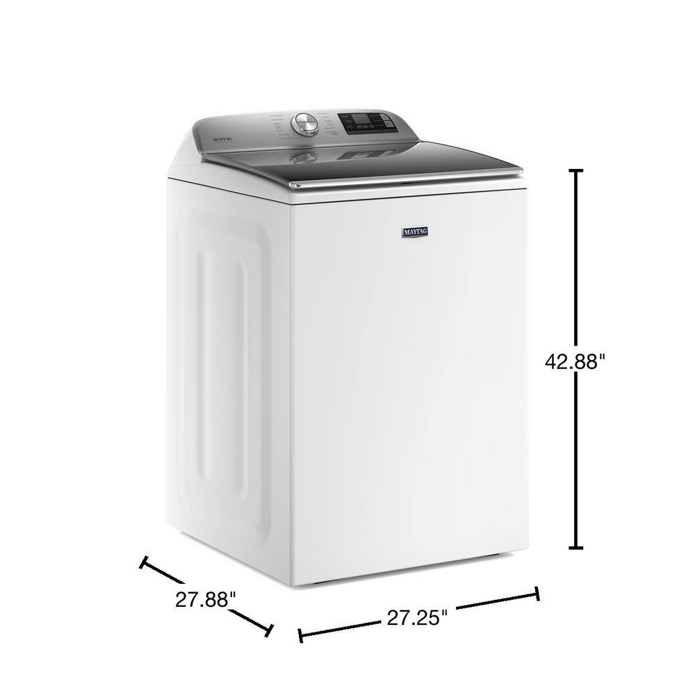 Maytag 5.3 cu. ft. Smart Capable White Top Load Washing Machine with Extra Power Button ENERGY STAR MVW7232HW