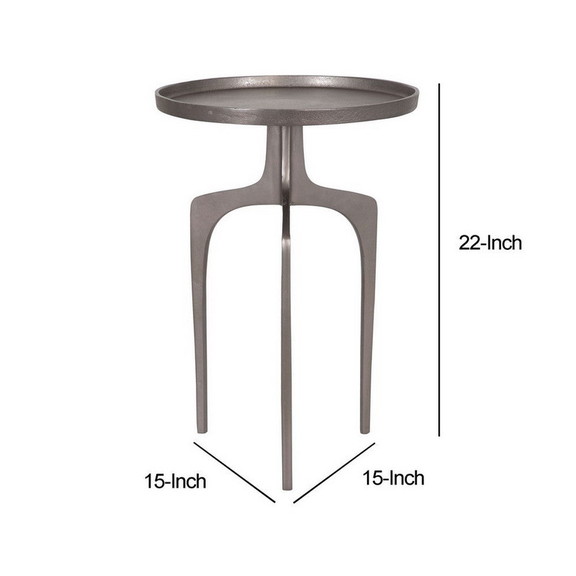 Benjara BM277049 22 Inch Metal Round Accent Table ...