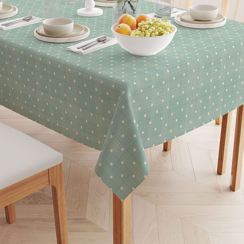 Square Tablecloth， 100% Polyester， 70x70， Textured Dots