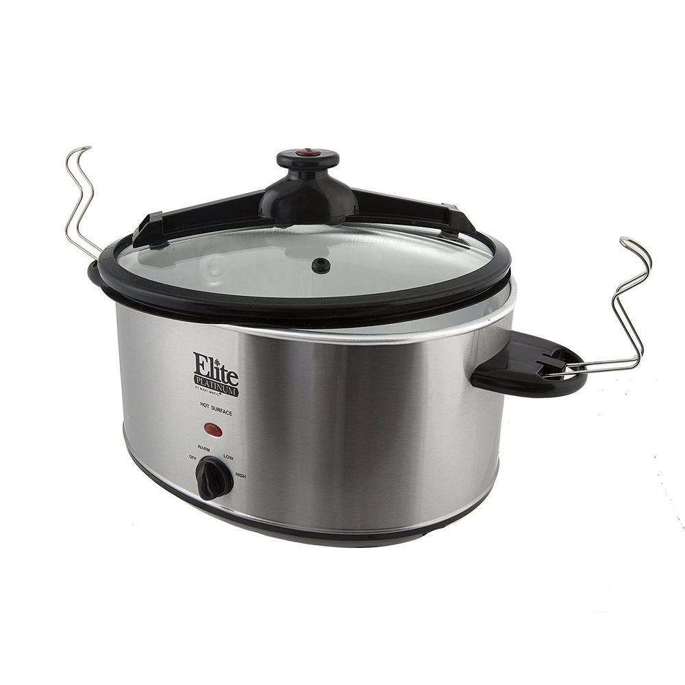 Elite Platinum Platinum 8.5 Qt. Stainless Steel Slow Cooker with Locking Lid MST-900VXD