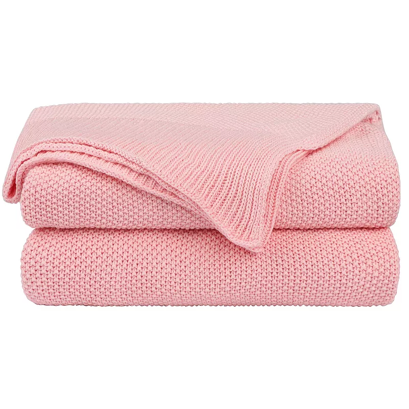 100% Cotton Knit Throw Blanket Lightweight Soft Blanket Throw 50x70