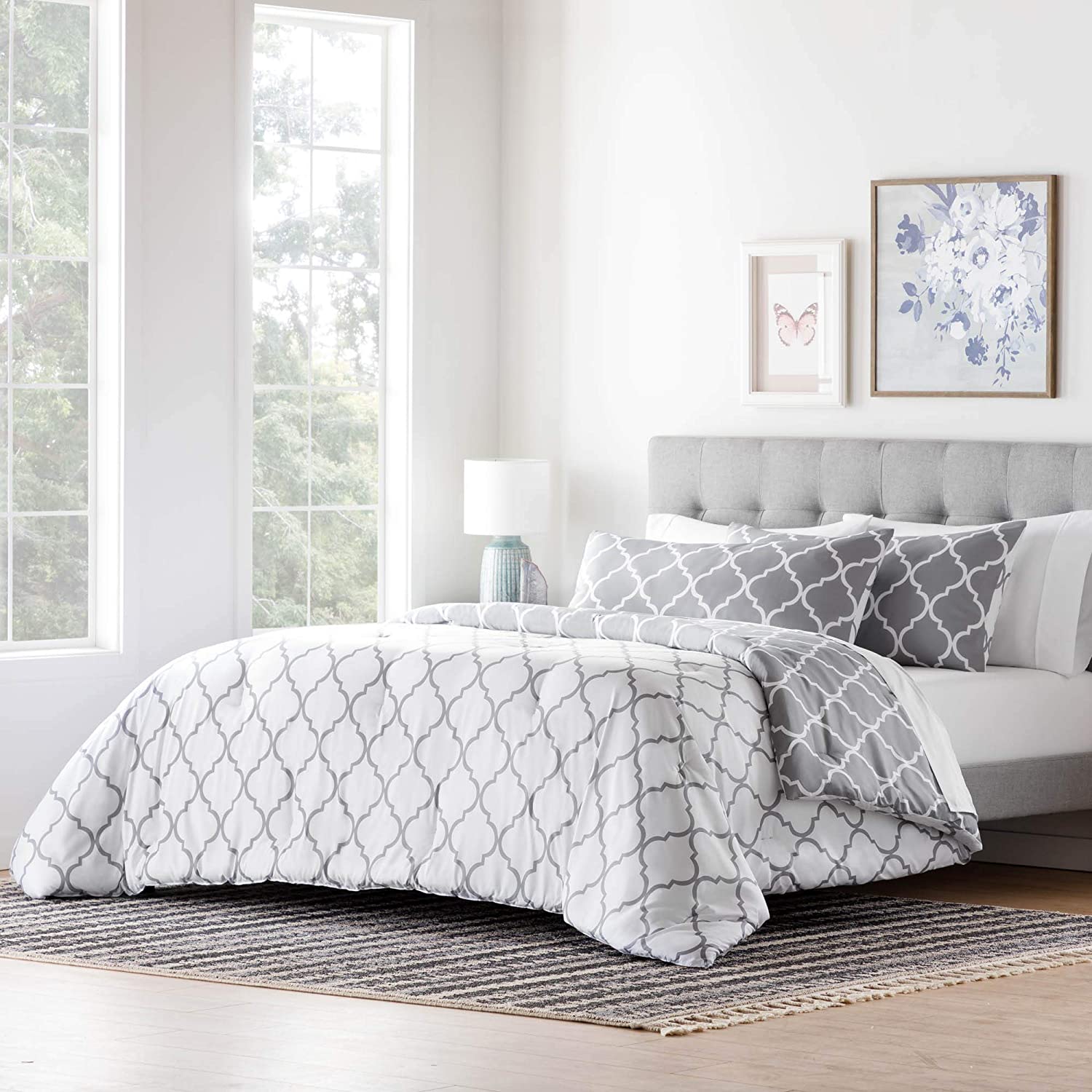 All-Season Quilted Comforter - Corner Duvet Tabs - Hypoallergenic - Plush Microfiber Fill - Machine Washable - Duvet Insert