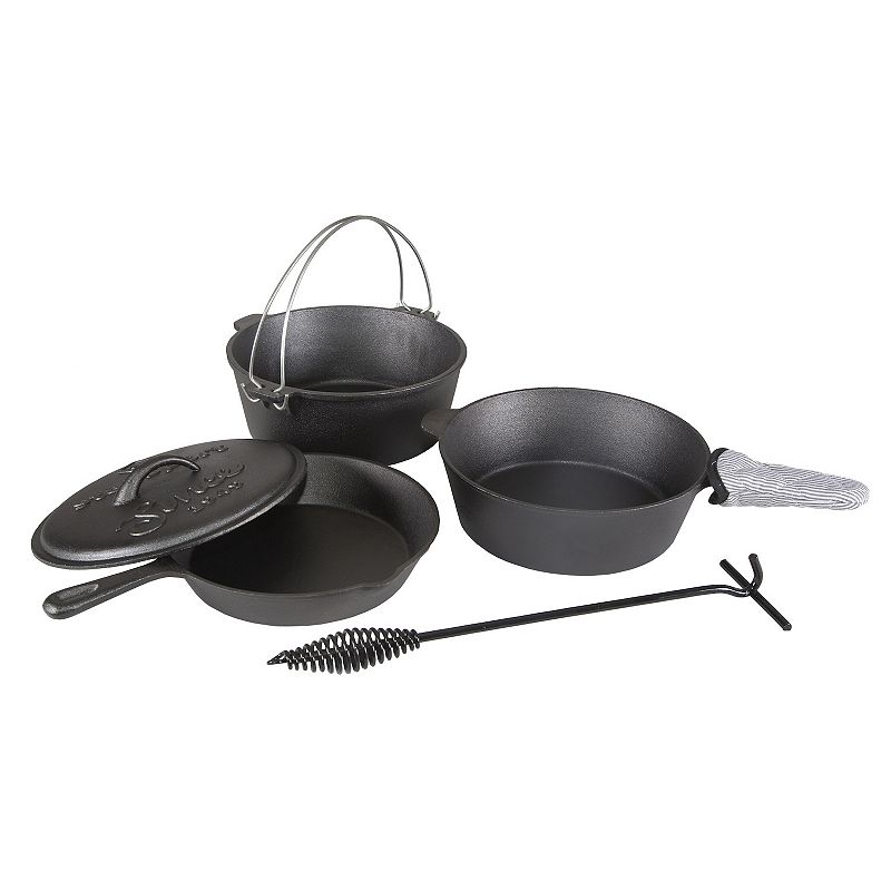 Stansport Preseasoned Cast Iron Cookware Set (5-Piece)