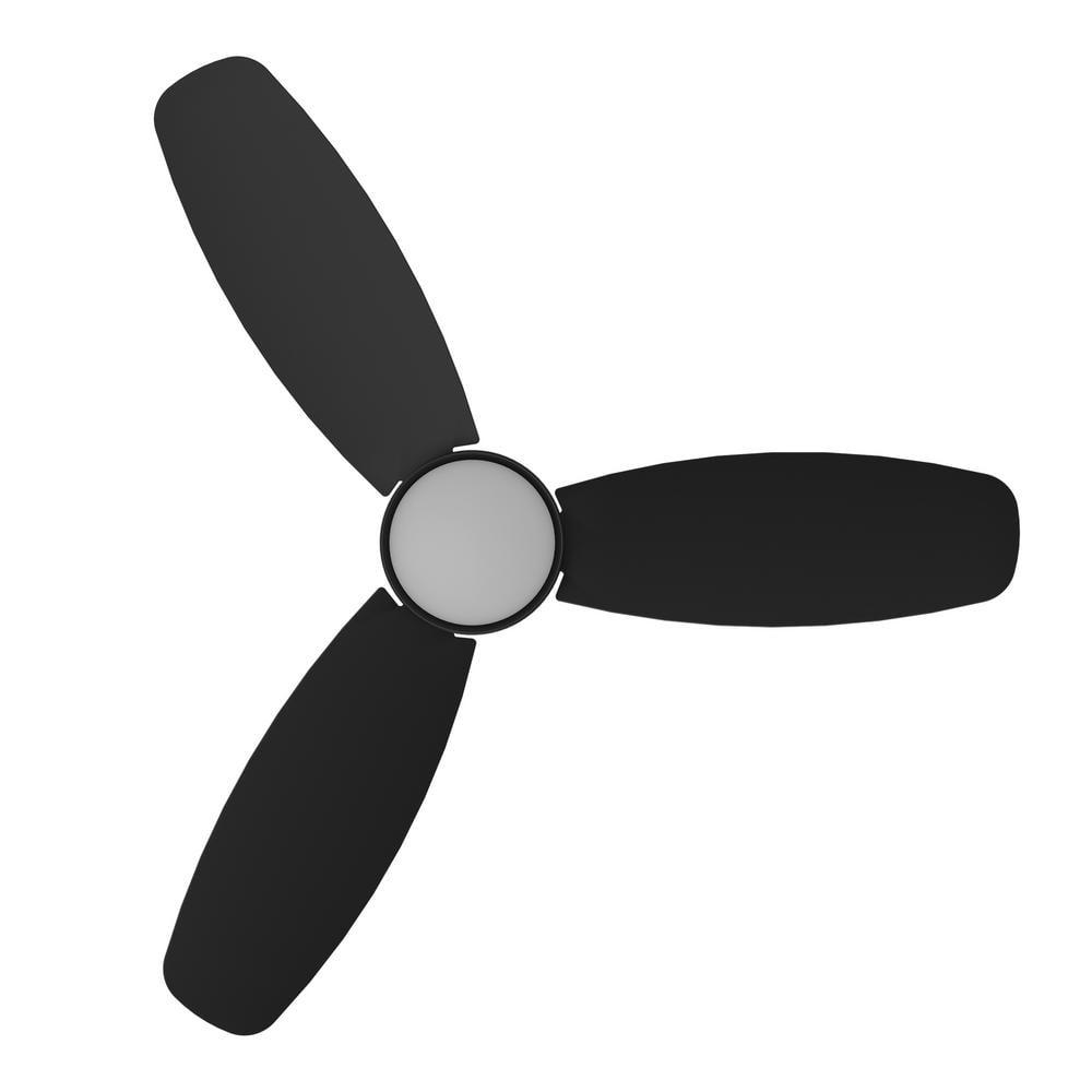 CARRO Biscay 52 in Integrated LED IndoorOutdoor Black Smart Ceiling Fan with Light and Remote Works with AlexaGoogle Home