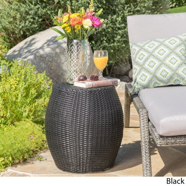 Canary Outdoor 14inch Wicker Side Table by Christopher Knight Home