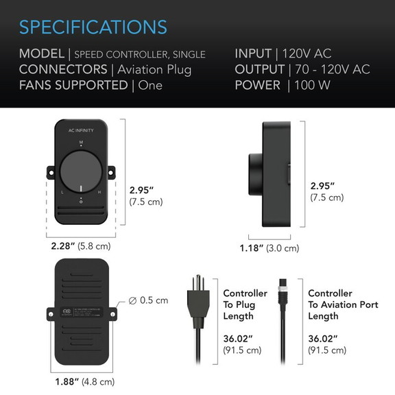 AC Infinity RAXIAL S4  Inline Booster Duct Fan wit...