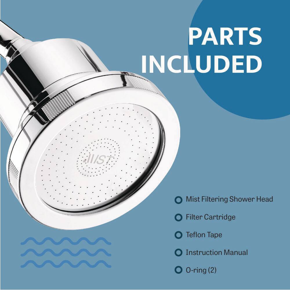 Mist Water Softening Chrome Shower Head with a Replaceable filter Effectively Removes Chlorine and Bad Odor MSS081