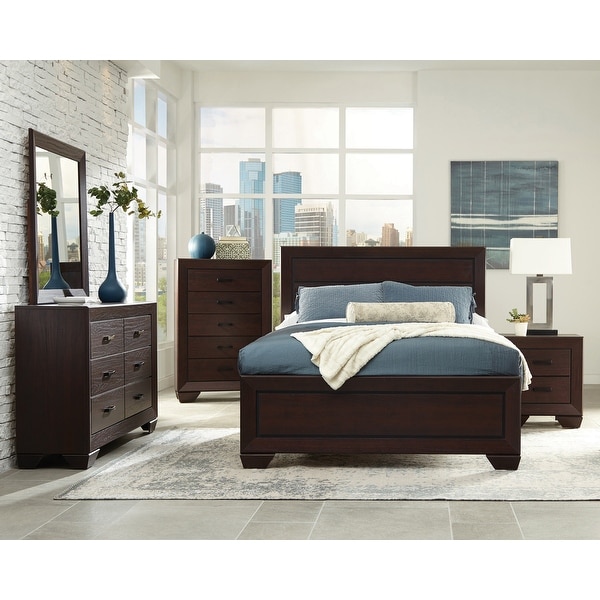 Oatfield Dark Cocoa 4-piece Bedroom Set with 2 Nightstands and Dresser - - 35553438