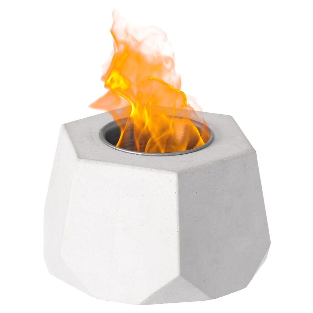 Mini Tabletop Fire Pit Rubbing Alcohol Fireplace Indoor Outdoor Portable Fire Concrete Bowl Pot Fireplace