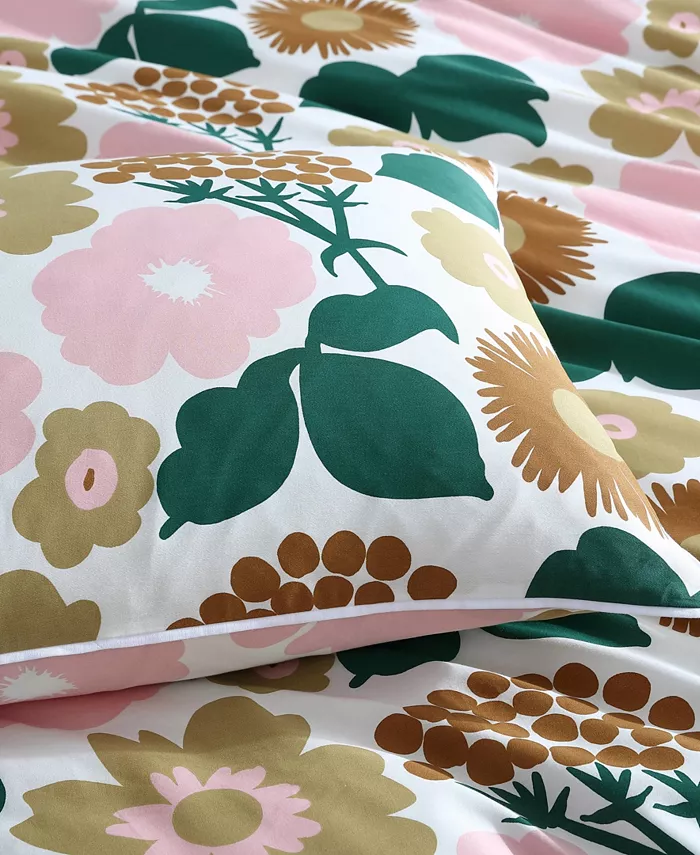 Marimekko Pieni Kukkatori Cotton 3 Piece Duvet Cover Set， Full Queen