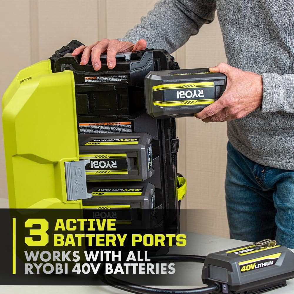 RYOBI 54 in. 80-Volt HP Brushless Battery Electric Cordless Zero Turn Mower Blower Backpack Battery - Batteries and Chargers RYRM8034-2X