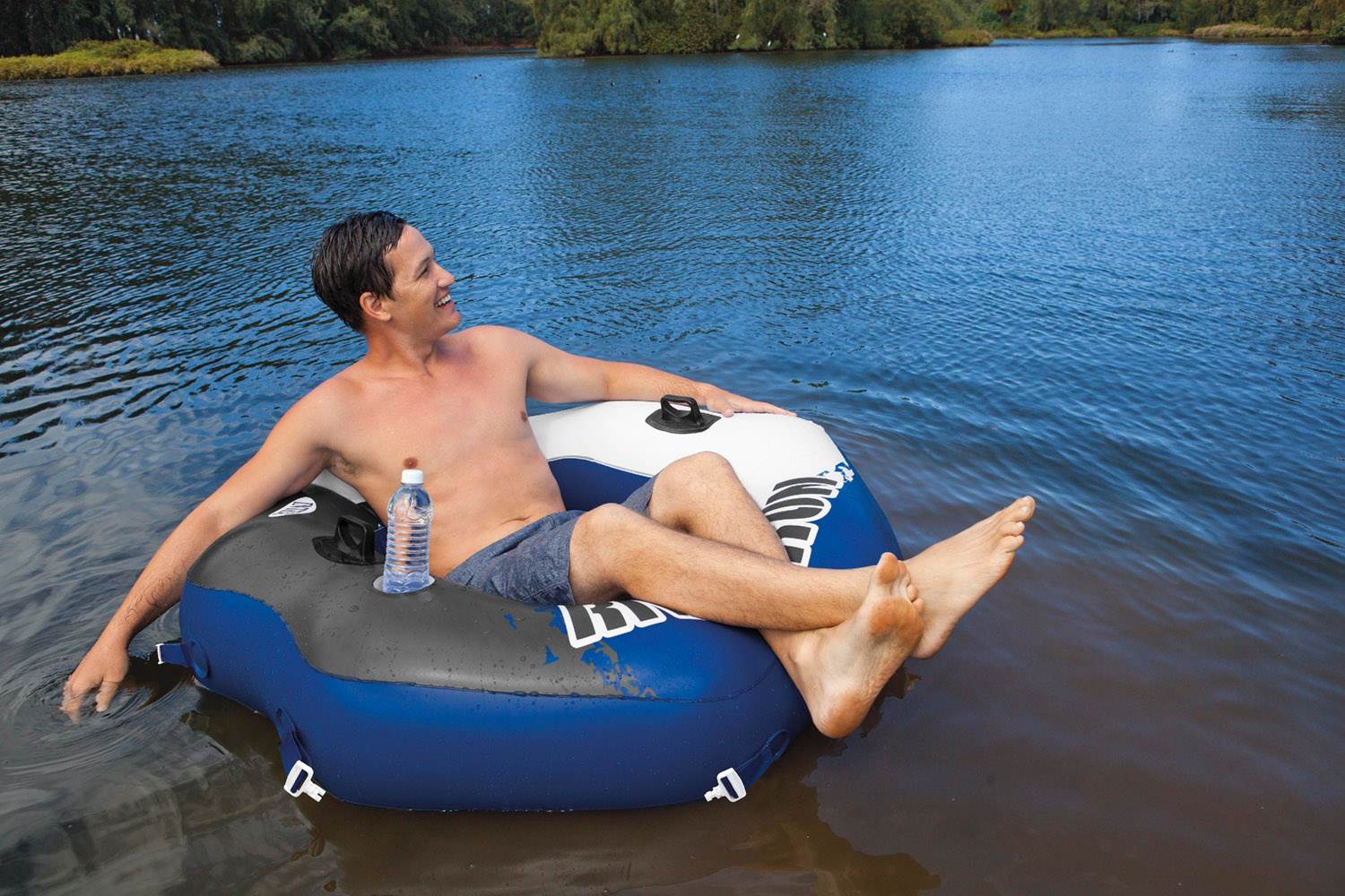 Intex 58854EP River Run Connect Lounge Inflatable Floating Water Tube (3 Pack)