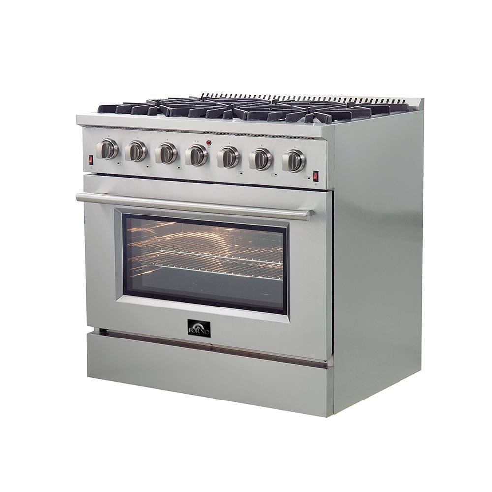 Forno Galiano Professional 36 in. Freestanding Gas Range in Stainless Steel FFSGS6244-36