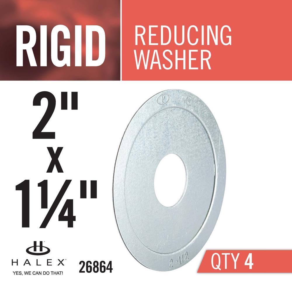 Halex 2 in. x 1-14 in. Rigid Conduit Reducing Washer (4-Pack) 26864