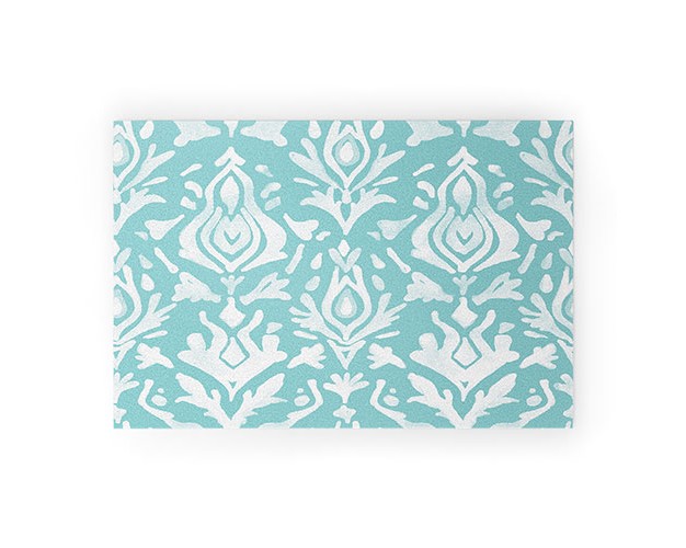 Emanuela Carratoni Teal Ikat Welcome Mat Deny Designs