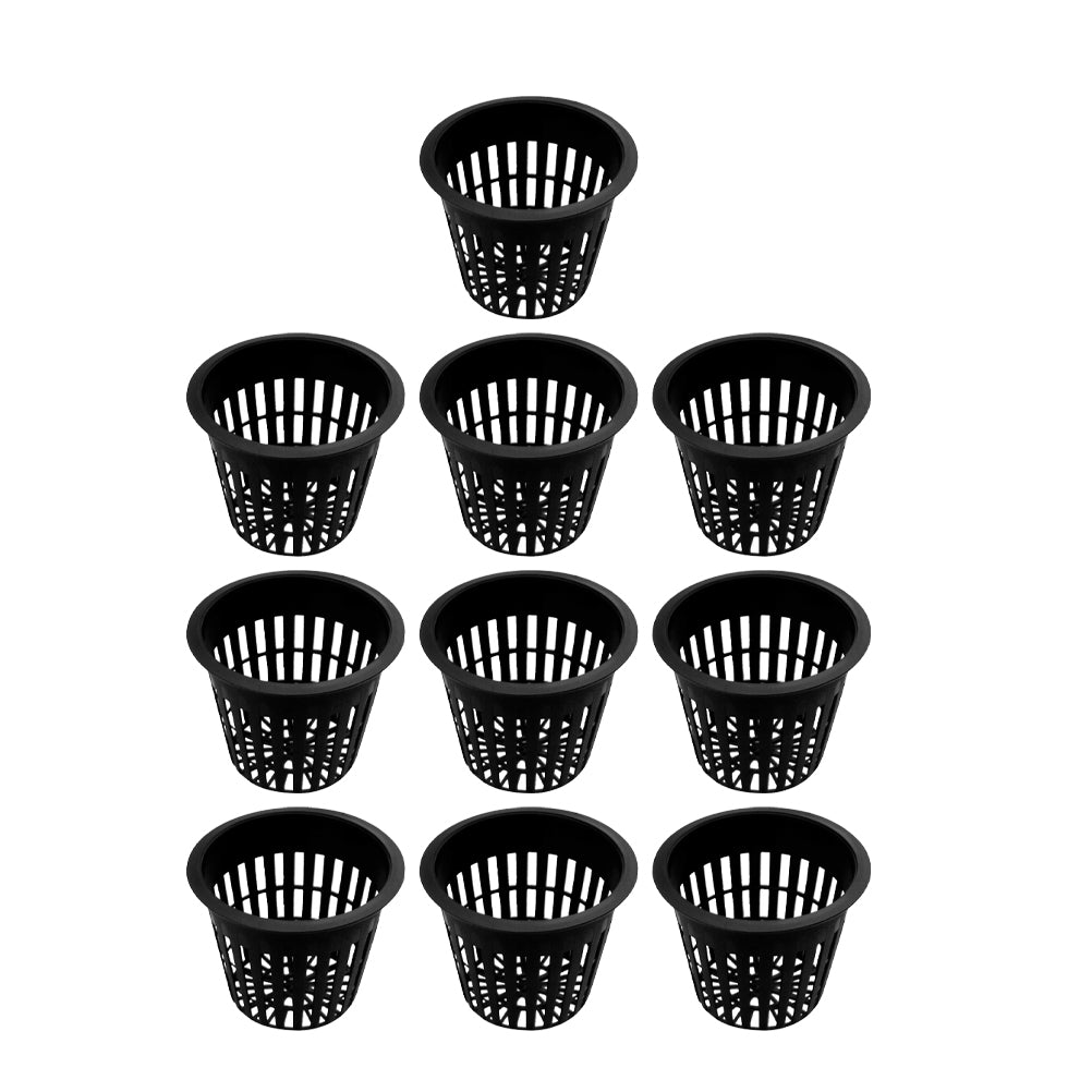 FRCOLOR 10pcs Plastic Planting Baskets Hydroponic Equipment Planting Baskets for Garden Home (Black， Medium Size)