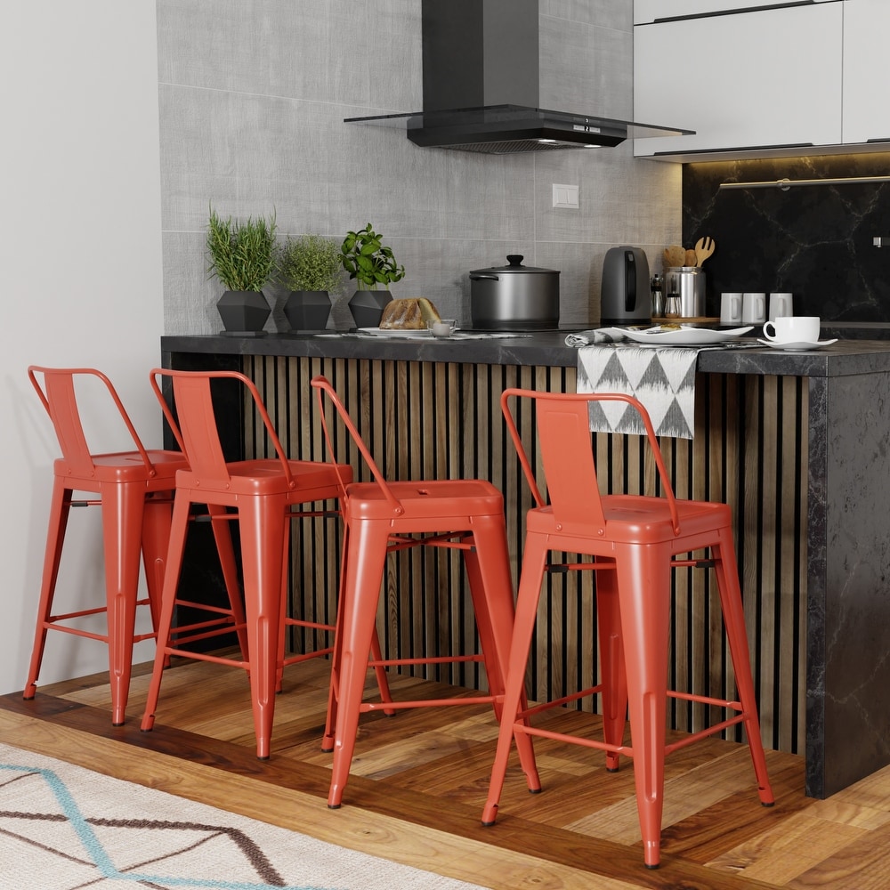 WYNDENHALL Josephine Industrial Metal Stool (Set of 4)