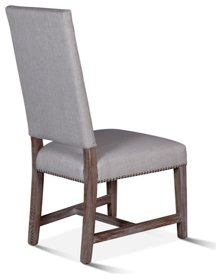 World Interiors Dani 18.5 quotFabric High Back Dining Chairs in Beige (Set of 2)   Transitional   Dining Chairs   by Homesquare  Houzz