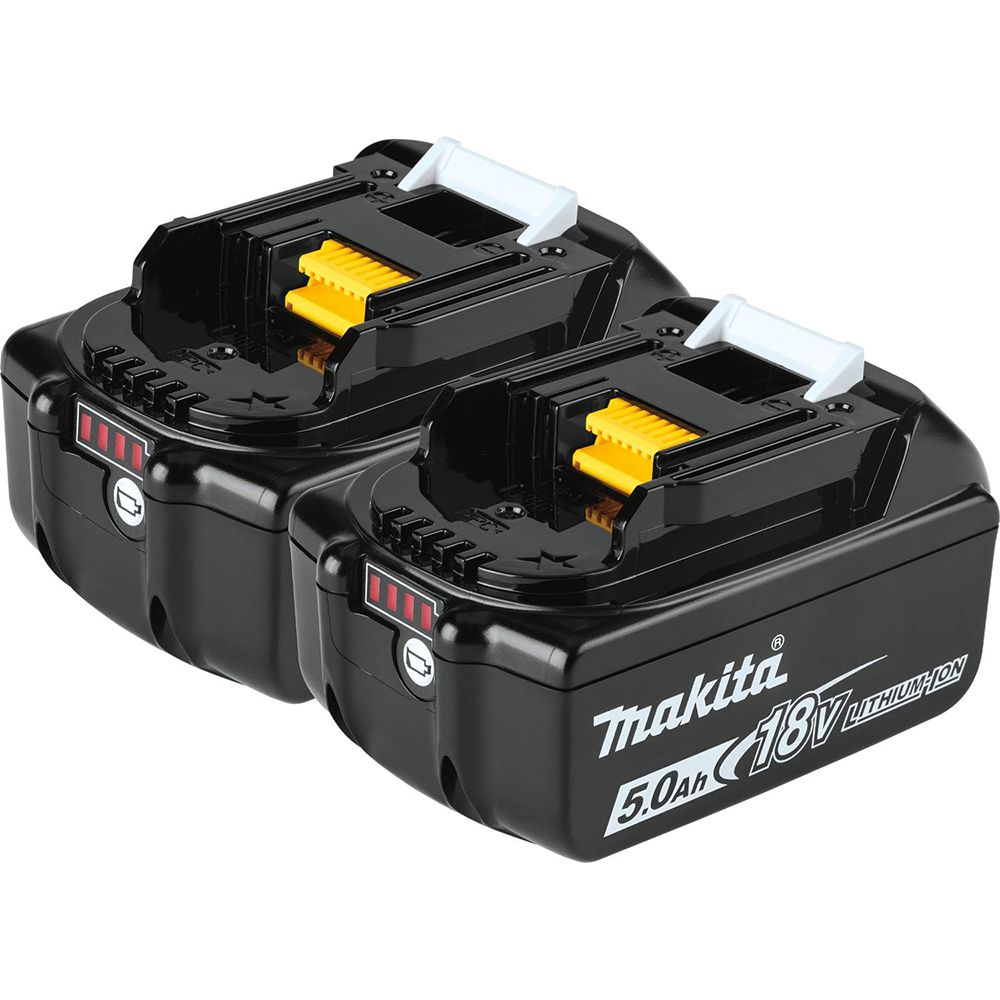 Makita BL1850B2DC2 18V LXT Lithium‑Ion Battery and Dual Port Charger Starter Pack (5.0Ah)