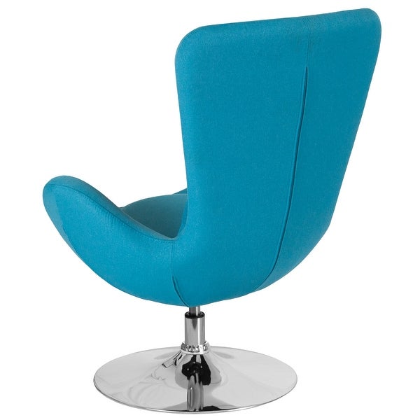 LeatherSoft Swivel Side Reception Chair with Bowed Seat