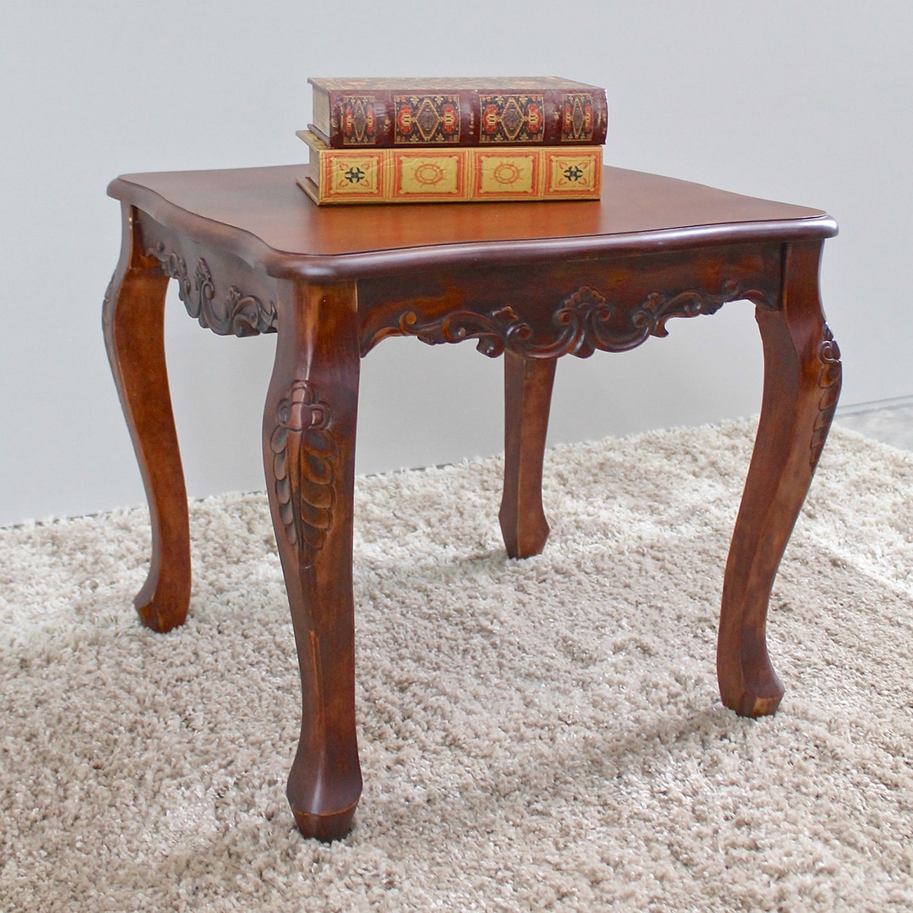 International Caravan Windsor Carved End Table