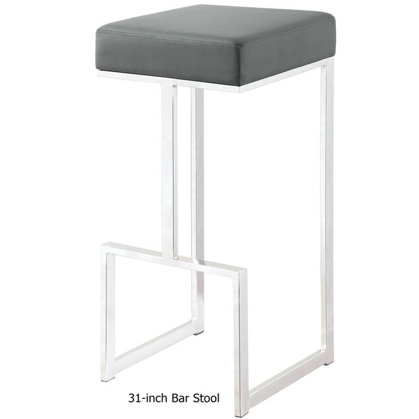 Contemporary Sleek Design Chrome with Grey or Black Seat Stool