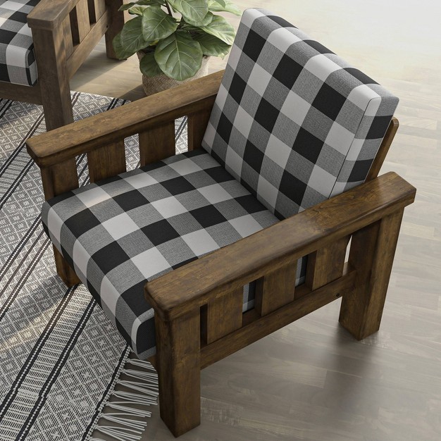 Jovie Gingham Rustic Wide Armchair Homes Inside Out