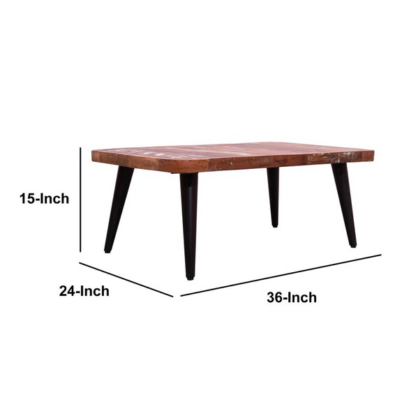 36 Rectangular Reclaimed Wood Coffee Table  Angled...