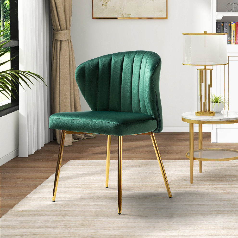 Luna Contemporary Side Chair With Tufted Back   Midcentury   Armchairs And Accent Chairs   by Karat Home  Houzz