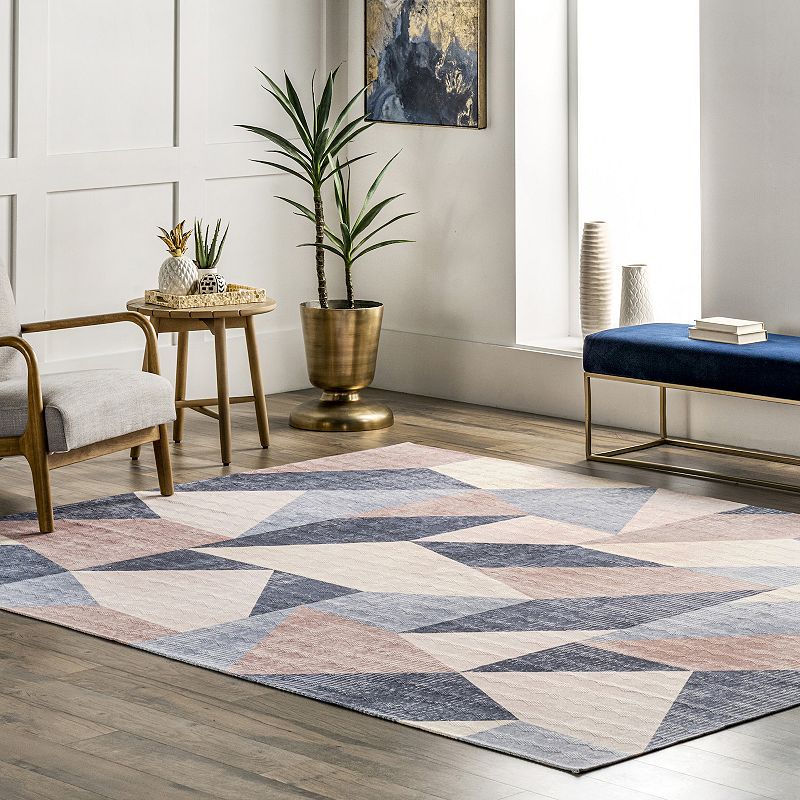 nuLOOM Laci Geometric Machine Washable Modern Area Rug