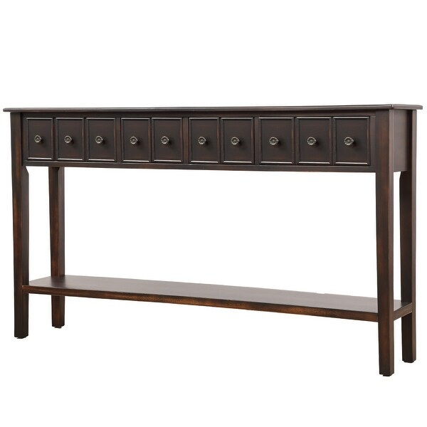 Rustic Entryway Rectangle Console Table， 60