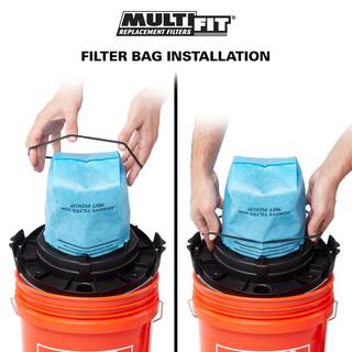 MULTI FIT Replacement Bag Filters with Band for Select Husky Stinger and Bucket Head Wet Dry Vacs (3-Pack) VF2000