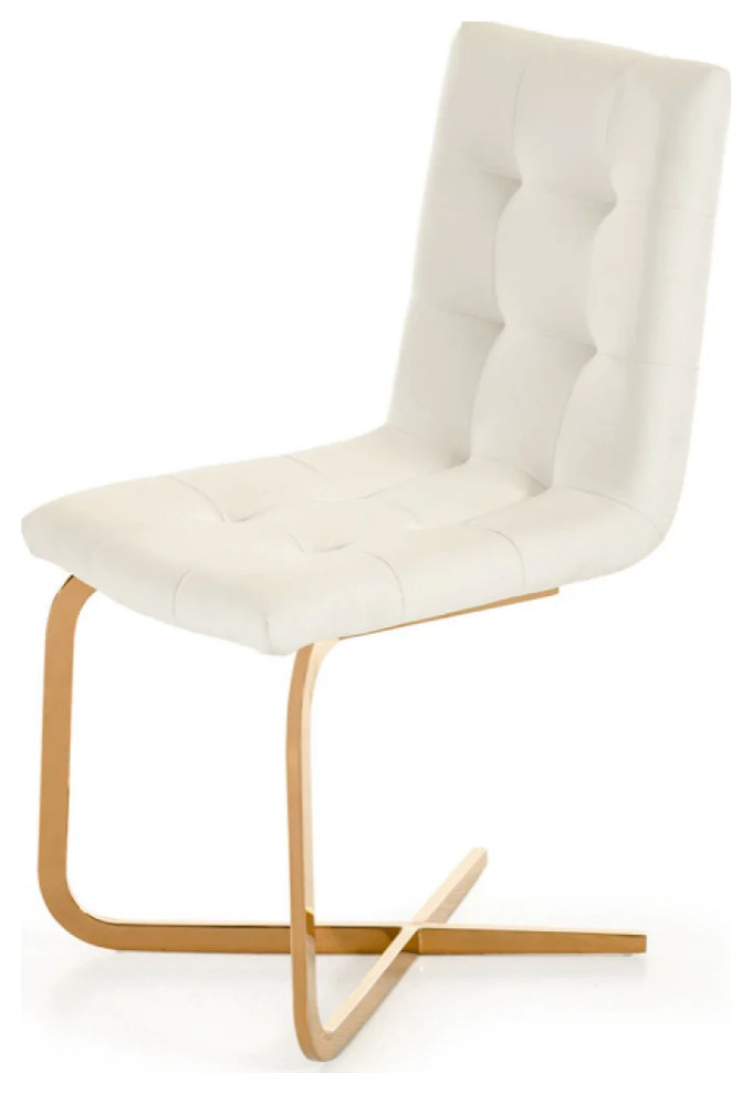 Nellie Modern White and Rosegold Dining Chair  Set of 2   Contemporary   Dining Chairs   by V.S.D Furniture  Houzz