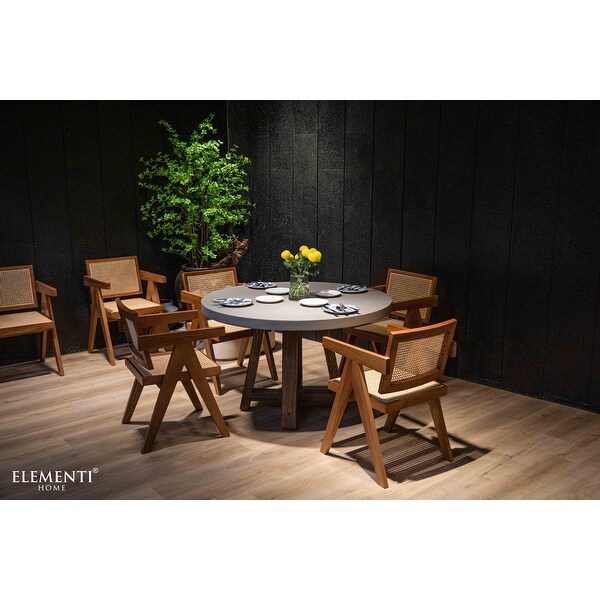 Elementi Home Verona Dining Table Round，Concrete Furniture，Kitchen，Patio，Living Room，Garden，Indoor and Outdoor