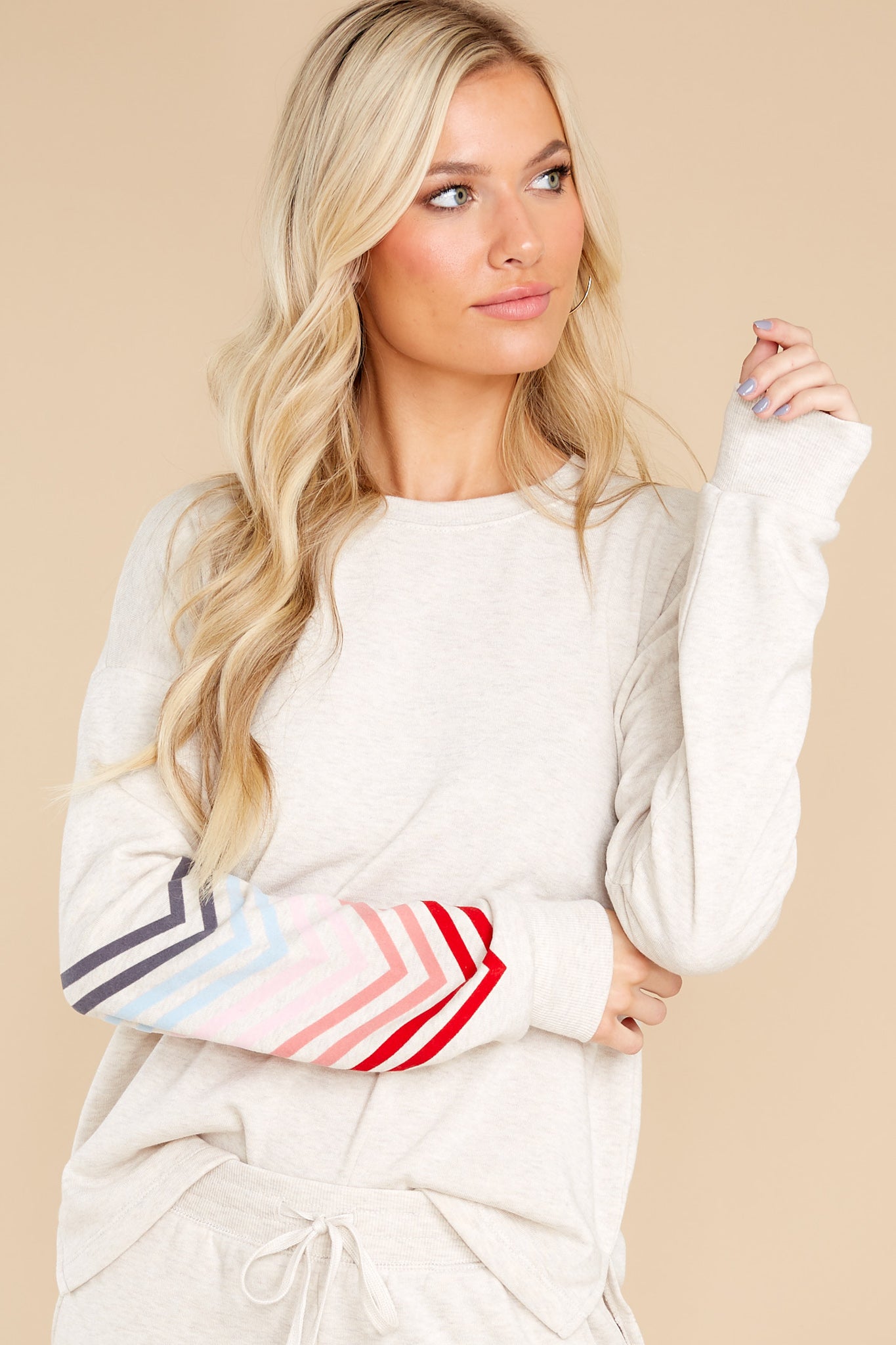 Never Stop Dreaming Oatmeal Multi Stripe Top