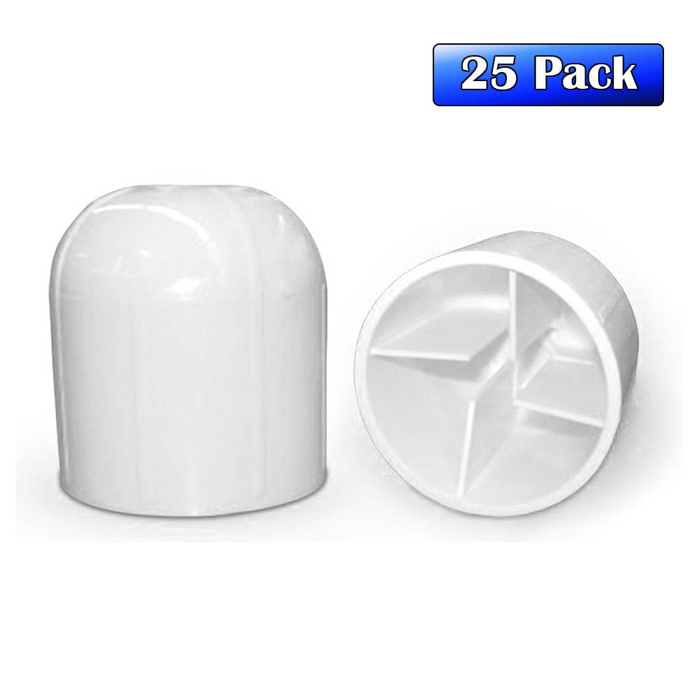 TentandTable Plastic Tent Stake Cap Protective Cover, White, 25 Pack