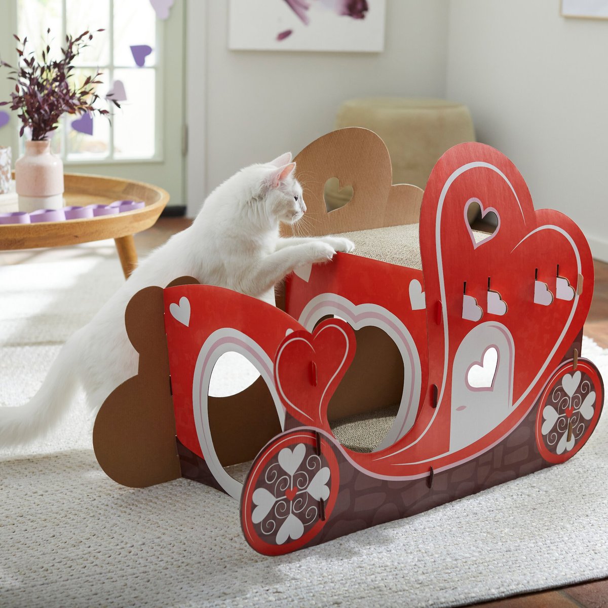 Frisco Love Carriage Cardboard Cat House， 2-Story