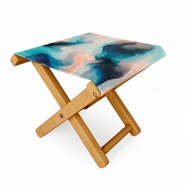 Marta Barragan Camarasa Abstract Tidal Waves Folding Stool Deny Designs